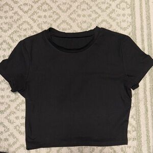 H&M Black Short Sleeve Crop Top
